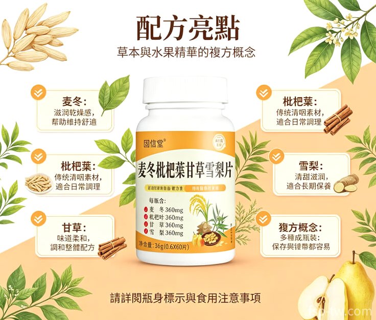 麥冬枇杷葉甘草雪梨片產品介紹